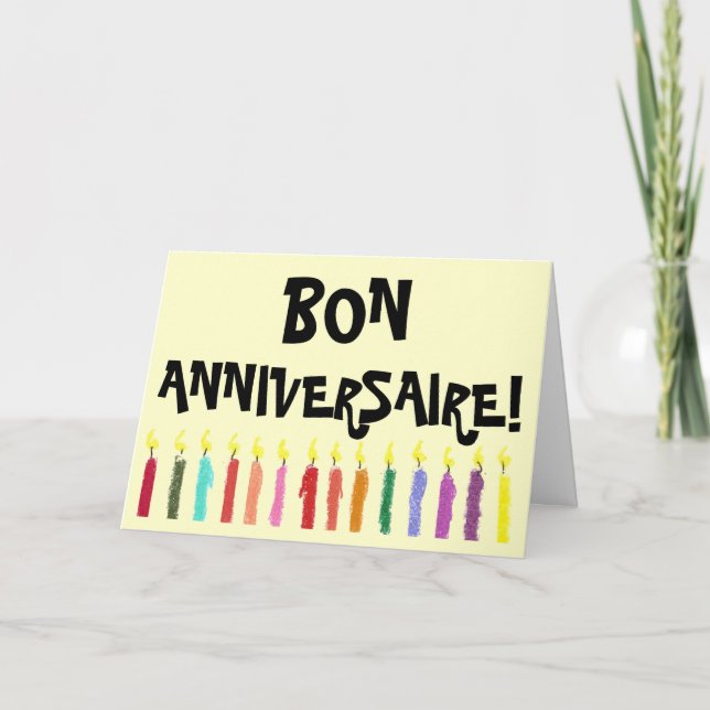 Tarjeta de luz de cumpleaños - francés (Anverso)