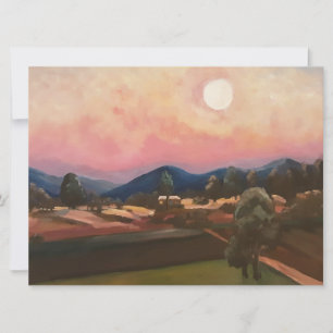 Tarjeta de luz de luna en el campo