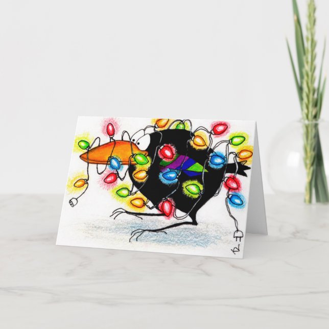 Tarjeta de luz de Navidades graciosos del personal (Anverso)