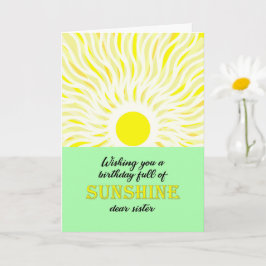 Tarjeta de luz luminosa para cumpleaños de hermana