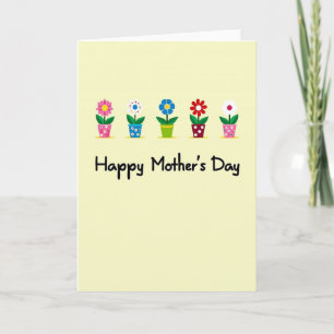 Tarjeta de maceta de flores de lunares
