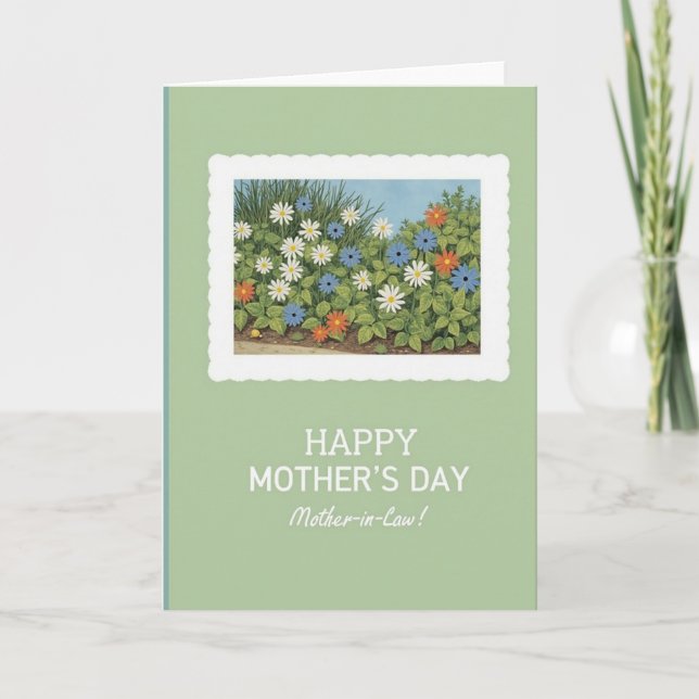 Tarjeta de macizo de flores vibrantes (Anverso)