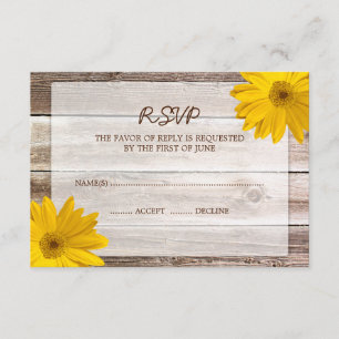 Tarjeta de madera de la respuesta de RSVP del