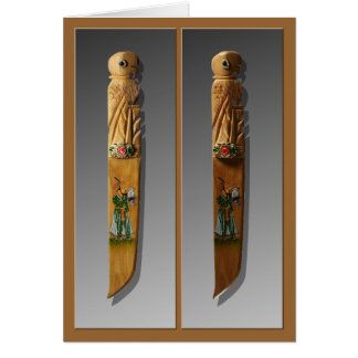 Tarjeta de madera de la señal de los cuchillos