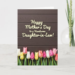 Tarjeta de madera del día de la madre cálido