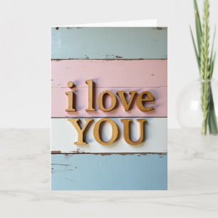Tarjeta de madera minimalista Te Amo