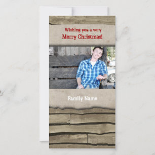 Tarjeta de madera rústica de la foto del navidad