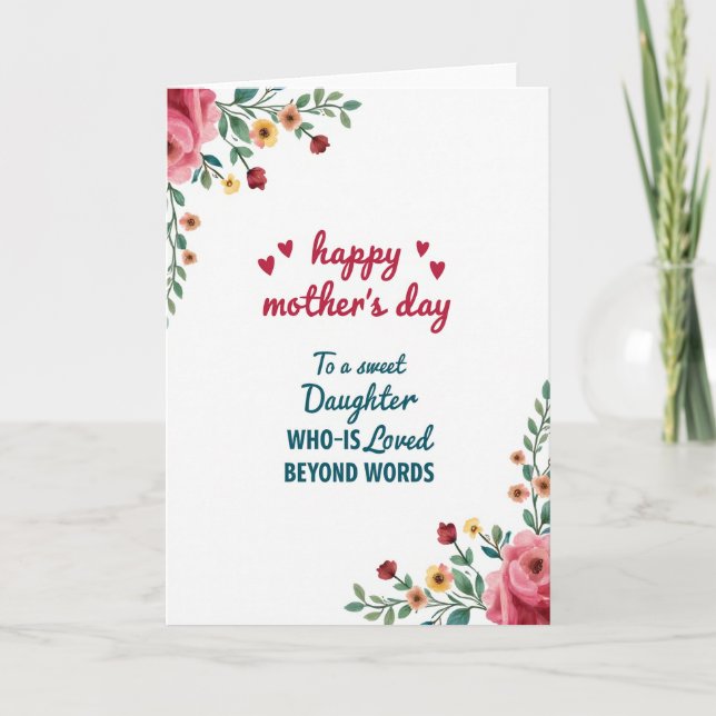 Tarjeta de Madre Amada Más Allá de las Palabras (Anverso)