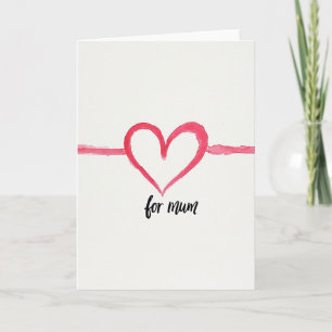 Tarjeta de Madre con Corazón Pintado con Cariño