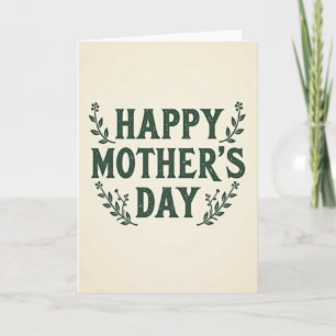 Tarjeta de Madre con Letras Verdes
