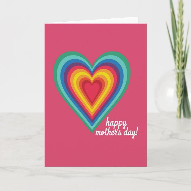 Tarjeta de Madre Corazón Arcoíris (Anverso)