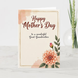 Tarjeta de Madre de Acuarela de Melocotón