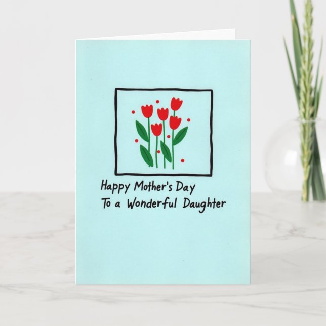 Tarjeta de Madre de Flores Rojas (Anverso)