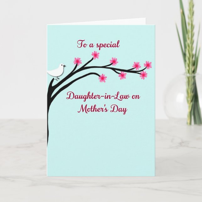 Tarjeta de Madre de Flores Rosadas (Anverso)