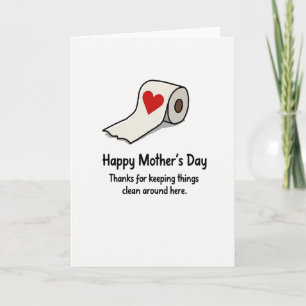 Tarjeta de madre de rollo de papel con el corazón