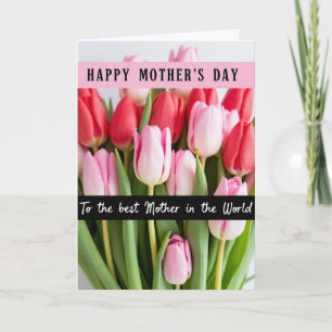 Tarjeta de Madre de Tulipán de Lunares