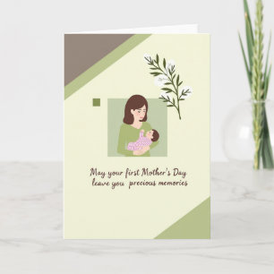 Tarjeta de Madre e Hijo a Cuadros