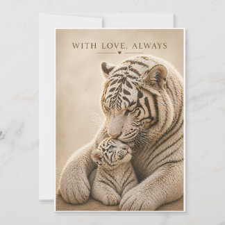Tarjeta de Madre e Hijo de Tigre Blanco – Con Amor