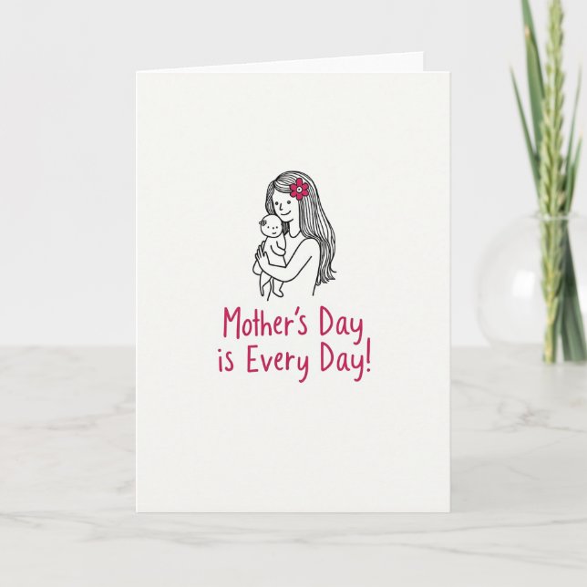 Tarjeta de Madre Flor Fuchsia (Anverso)