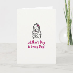 Tarjeta de Madre Floral Magenta