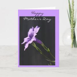 Tarjeta de madre floral, vivo y morado en negro