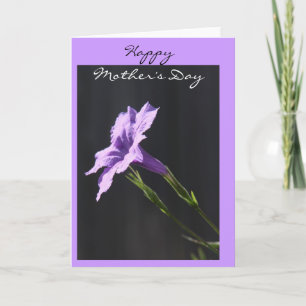 Tarjeta de madre floral, vivo y morado en negro
