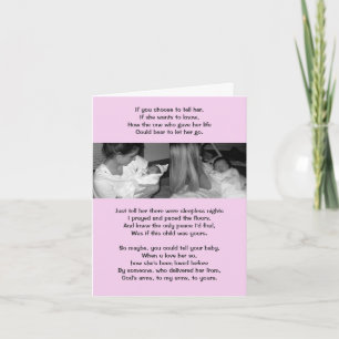 Tarjeta De madre nacida a madre adoptiva