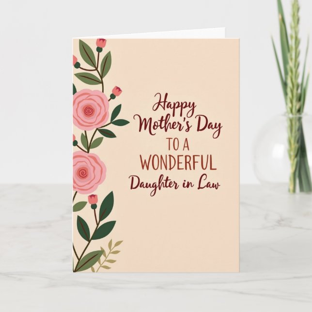 Tarjeta de Madres Adornadas con Rosas (Anverso)