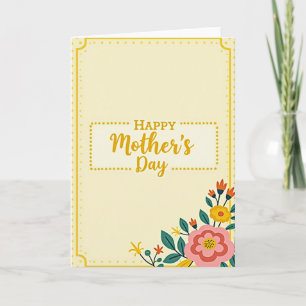 Tarjeta de madres con acento azul verdoso