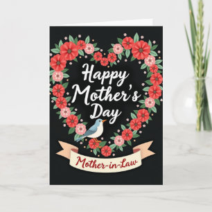 Tarjeta de Madres Corazón Floral