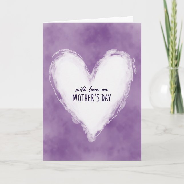 Tarjeta de madres de corazón blanco etéreo (Anverso)