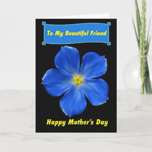 Tarjeta de madres de Flor Azul Vívida