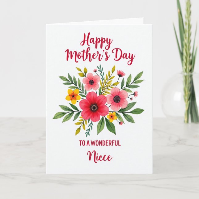 Tarjeta de Madres de Flor Pintada (Anverso)