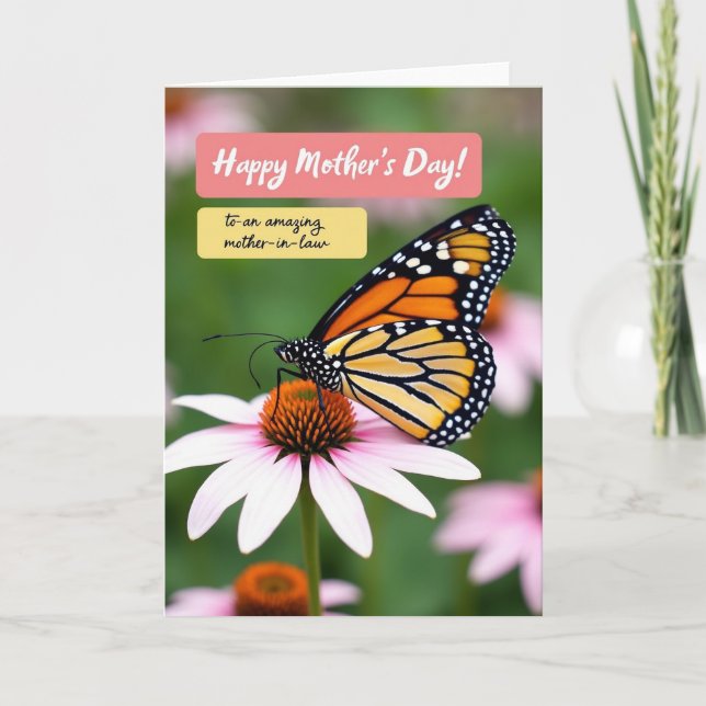 Tarjeta de Madres de Flor Rosa (Anverso)
