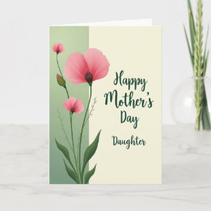 Tarjeta de madres de flor rosada