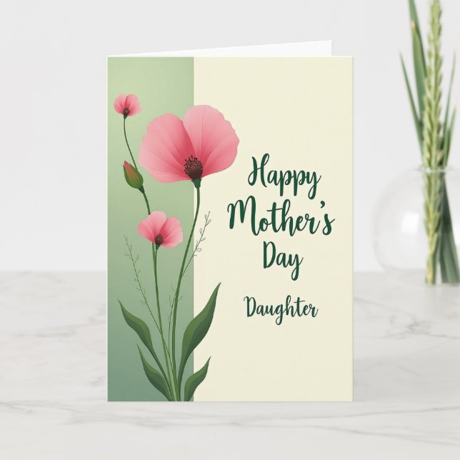 Tarjeta de madres de flor rosada (Anverso)