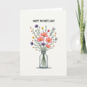 Tarjeta de Madres de Flor Silvestre Encantadora