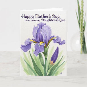 Tarjeta de Madres de Floración Morada Radiante