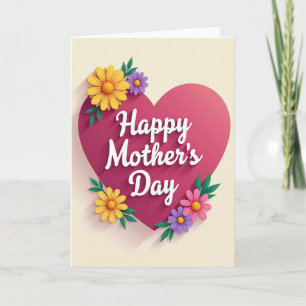 Tarjeta de Madres de Flores en Capas