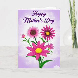 Tarjeta de Madres de Flores Magenta