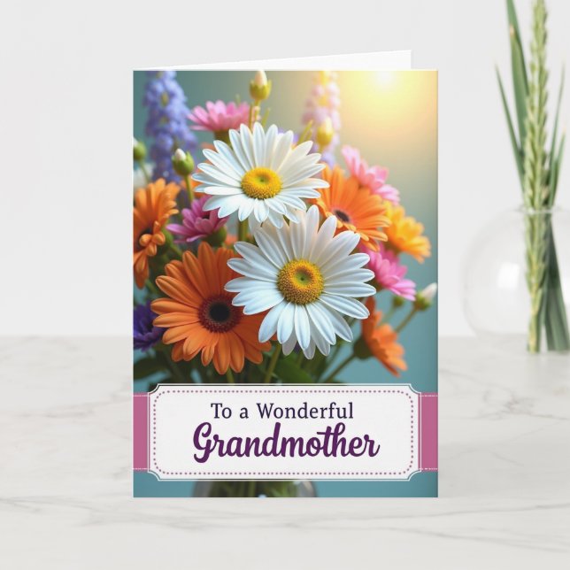 Tarjeta de Madres de Flores Radiantes (Anverso)