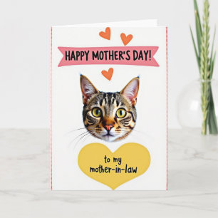 Tarjeta de madres de gatos atigrados amorosos