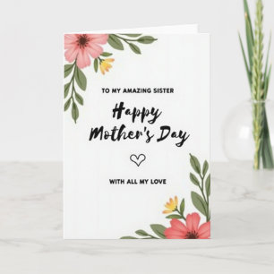 Tarjeta de Madres de Ilustración Botánica
