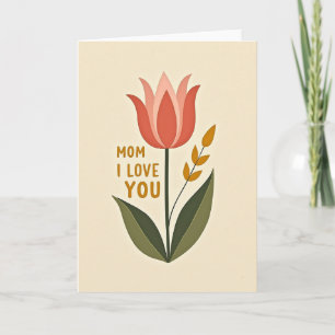 Tarjeta de madres de tulipán de coral