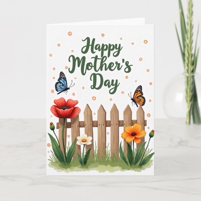 Tarjeta de Madres del Jardín Chevron (Anverso)