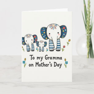 Tarjeta de Madres Elefante Caprichosas