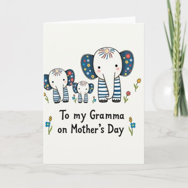 Tarjeta de Madres Elefante Caprichosas (Anverso)