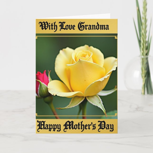 Tarjeta de Madres Flor de Amarillo Luminoso (Anverso)