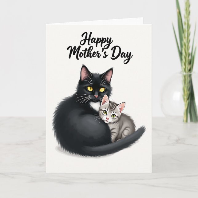 Tarjeta de Madres Gatito Rayado (Anverso)