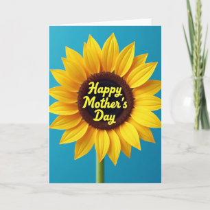 Tarjeta de madres girasol azul